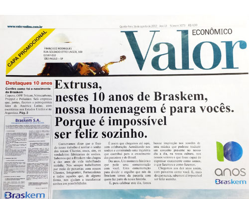 Jornal Valor - Homenagem Brakem Extrusa