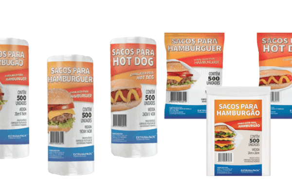 Saco para hamburguer e Hot Dog em bobina ou pacote