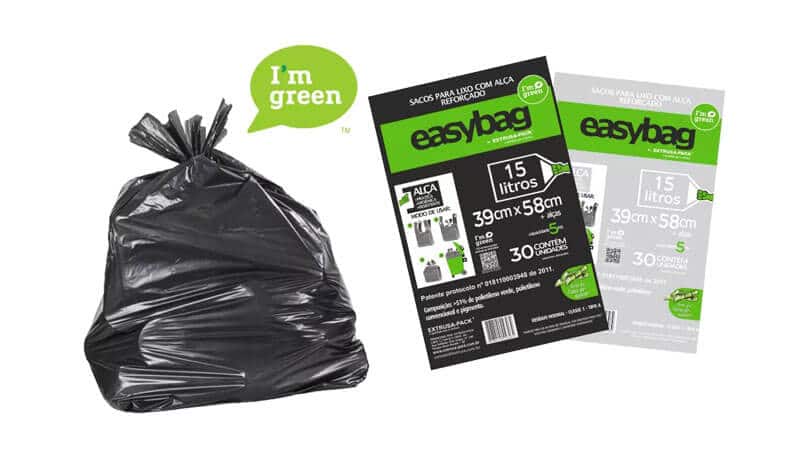Saco para lixo Easy Bag I am Green de fontes renováveis