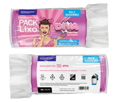 Saco para Lixo Pack Lixo Diva